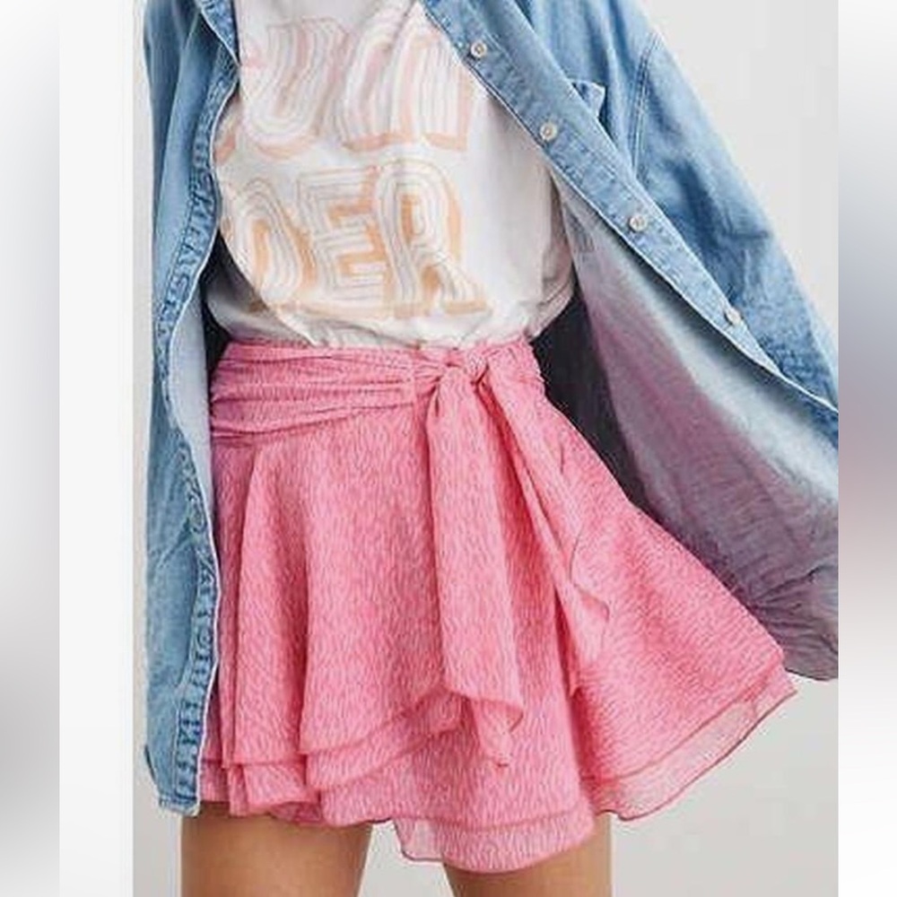 NEW NWT Aerie Pink flowy mini skirt size S